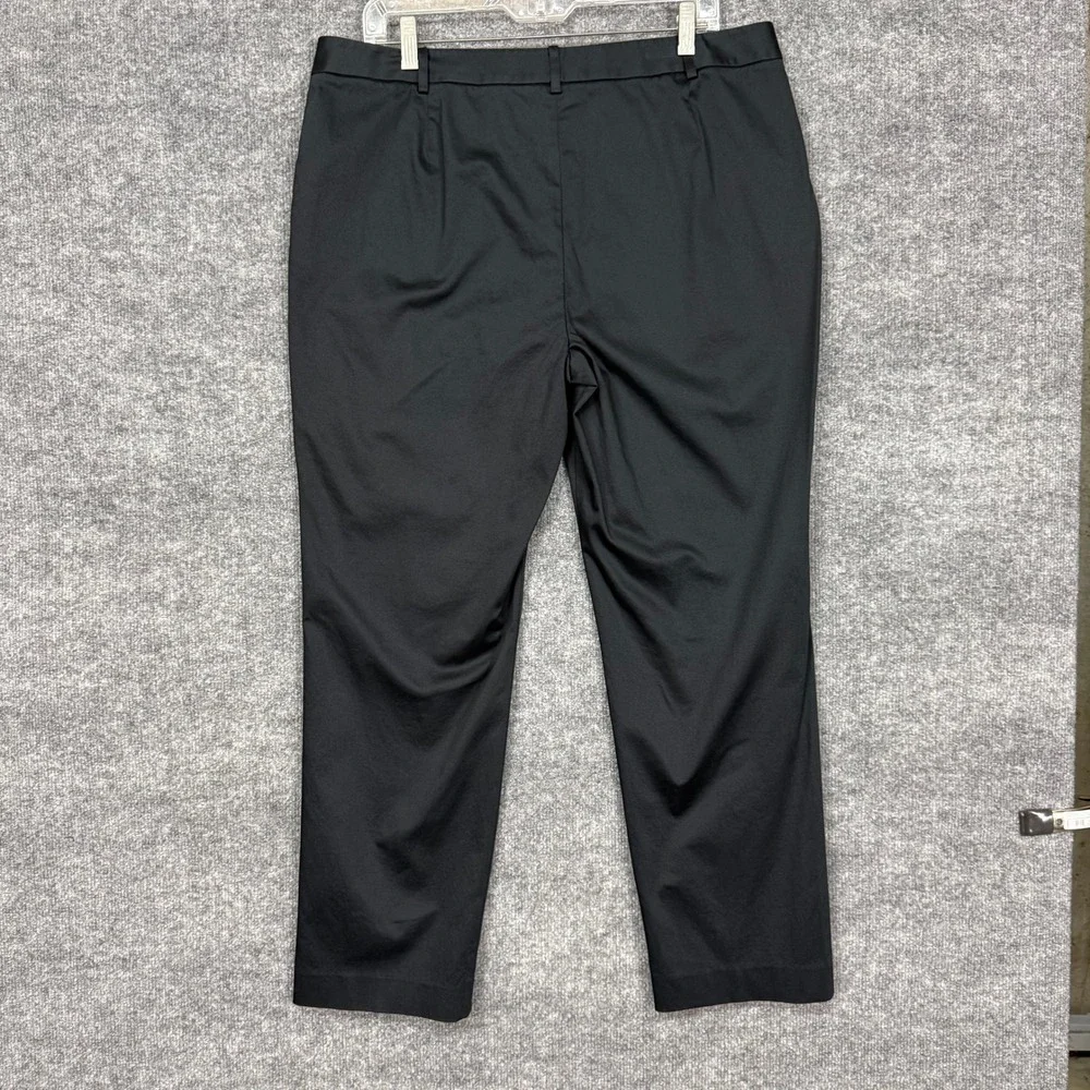 Lafayette 148 New York Trousers Women 14 Black Cotton Blend Tapered Professional